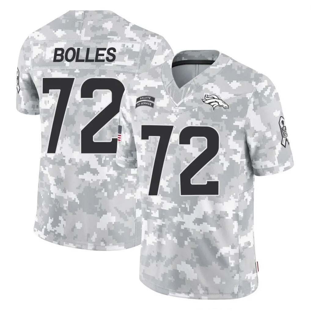 Parkc D.Broncos #72 Garett Bolles Player Arctic Camo Salute To Service Limited Stitched Jerseys