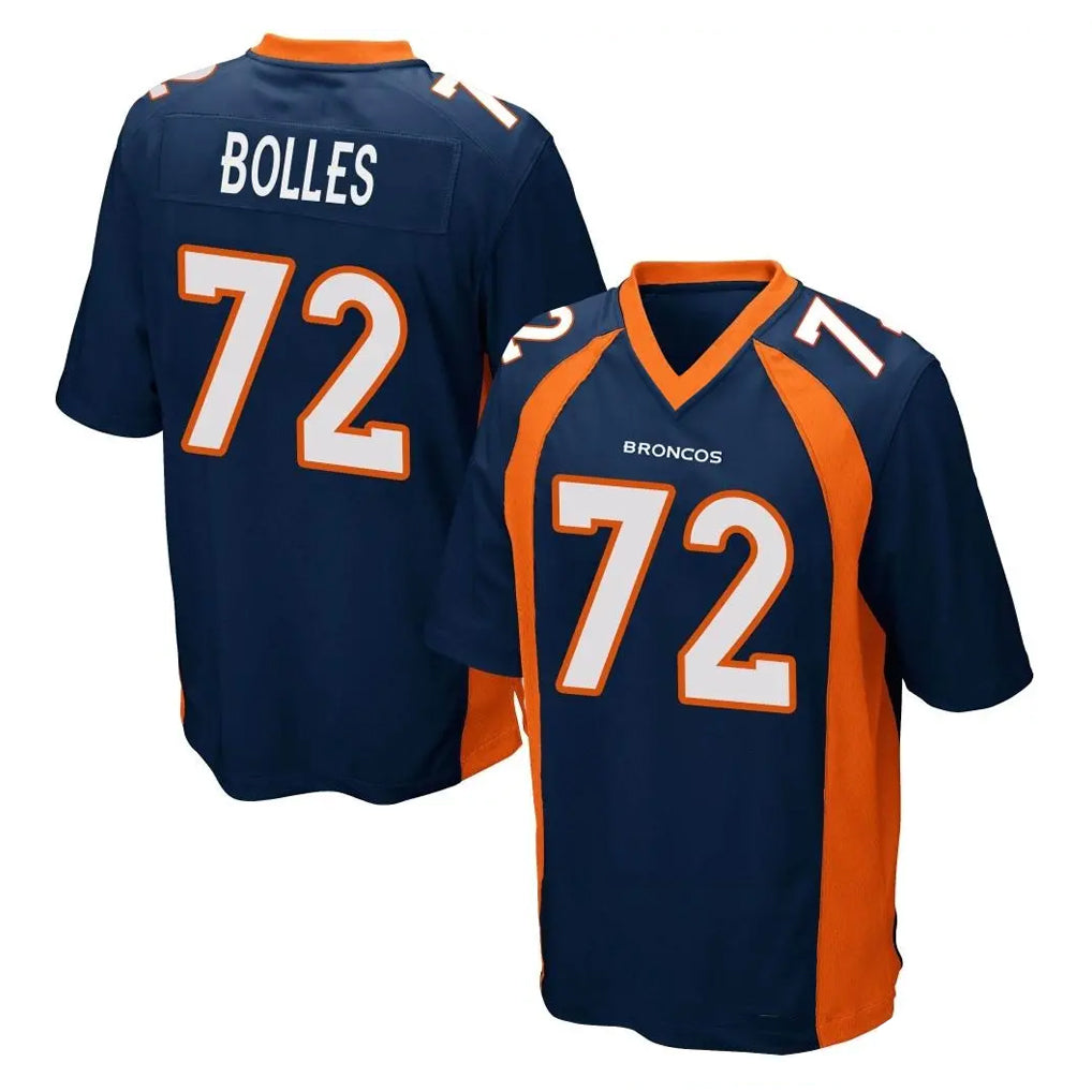 Parkc D.Broncos #72 Garett Bolles Player Navy Game Stitched Jerseys