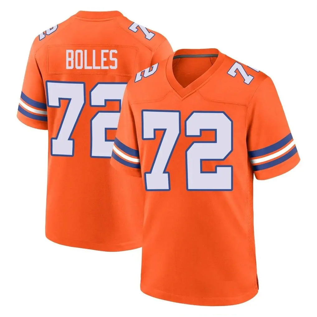 Parkc D.Broncos #72 Garett Bolles Player Orange Alternate Collection Throwback Game Stitched Jerseys
