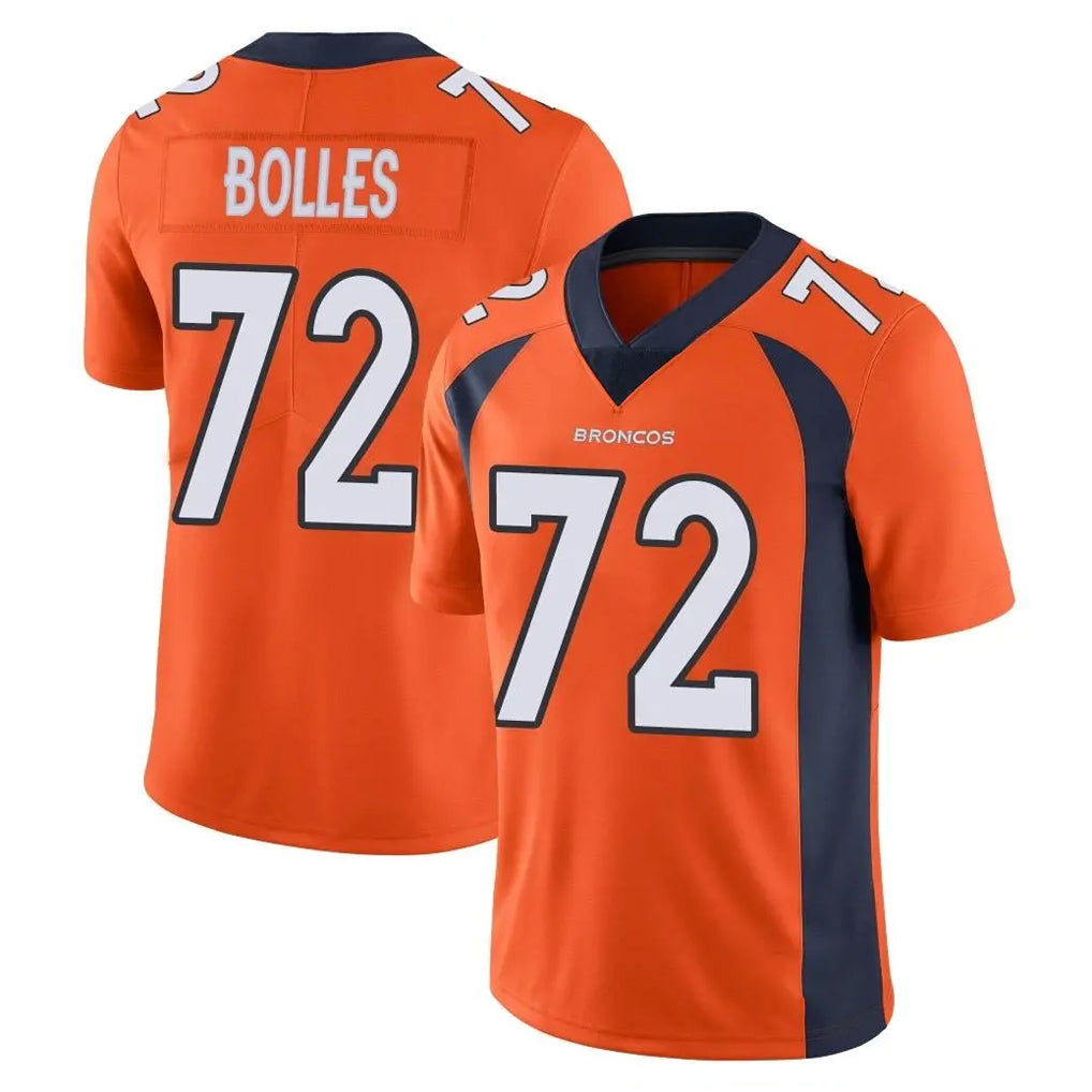 Parkc D.Broncos #72 Garett Bolles Player Orange Color Vapor Untouchable Limited Game Stitched Jerseys