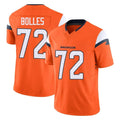 Parkc D.Broncos #72 Garett Bolles Player Orange Vapor F.U.S.E. Limited Home Game Stitched Jerseys