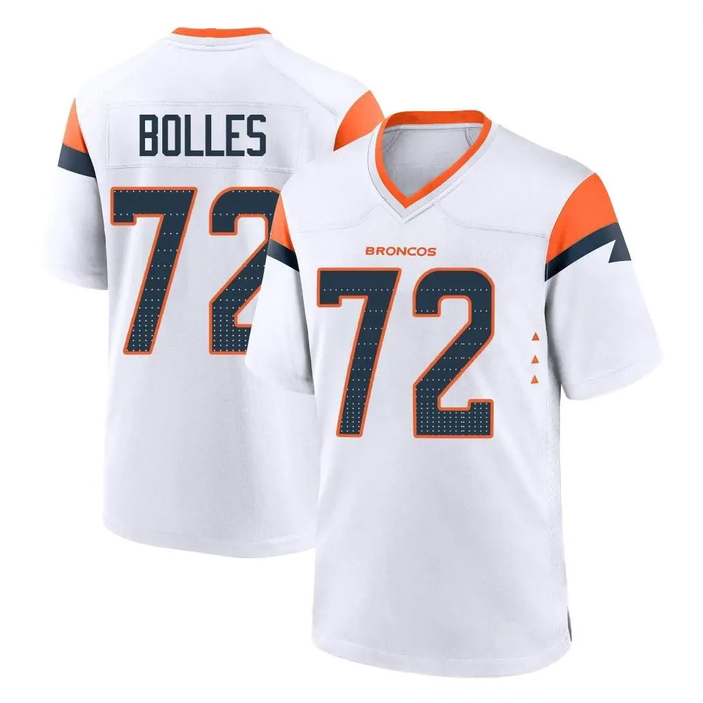 Parkc D.Broncos #72 Garett Bolles Player White Home Game Stitched Jerseys