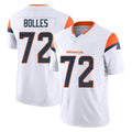 Parkc D.Broncos #72 Garett Bolles Player White Limited Vapor F.U.S.E. Home Game Stitched Jerseys