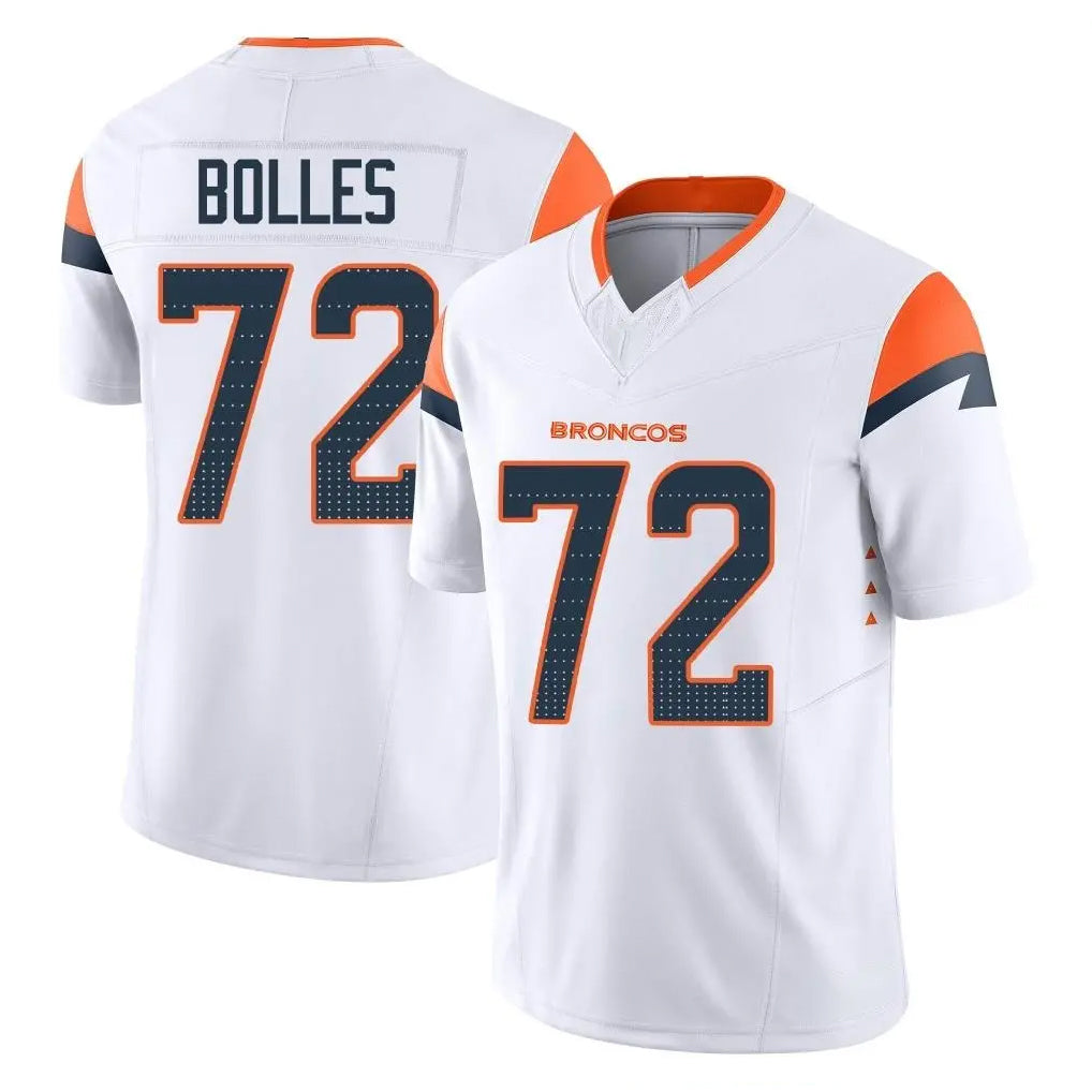 Parkc D.Broncos #72 Garett Bolles Player White Limited Vapor F.U.S.E. Home Game Stitched Jerseys