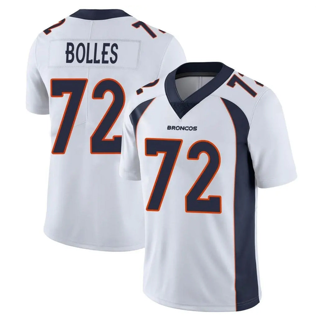 Parkc D.Broncos #72 Garett Bolles Player White Vapor Untouchable Limited Home Game Stitched Jerseys