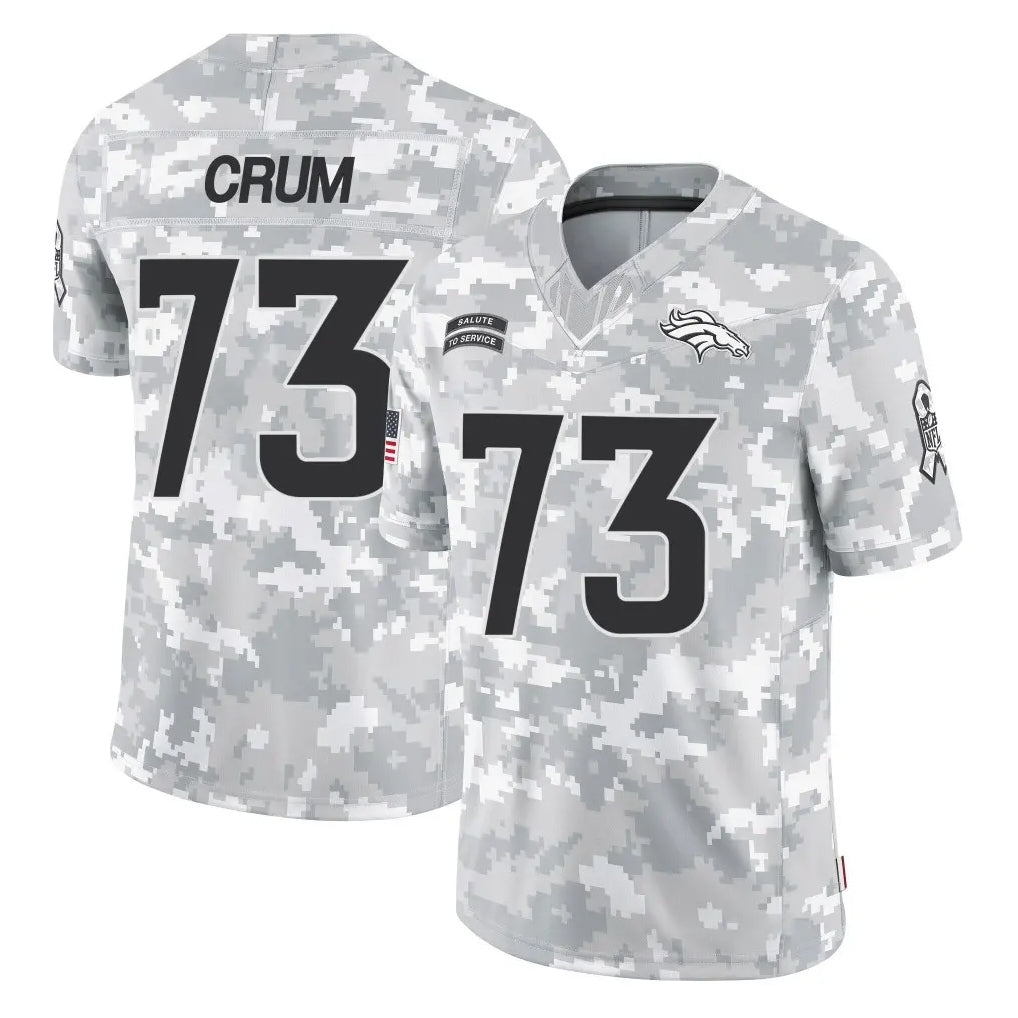 Parkc D.Broncos #73 Frank Crum Player Arctic Camo Salute To Service Limited Stitched Jerseys