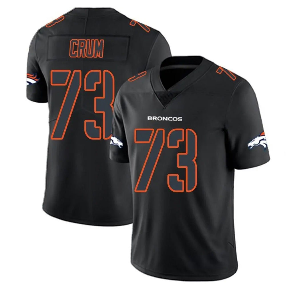 Parkc D.Broncos #73 Frank Crum Player Black Impact Limited Game Stitched Jerseys