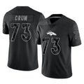 Parkc D.Broncos #73 Frank Crum Player Black Reflective Limited Stitched Jerseys