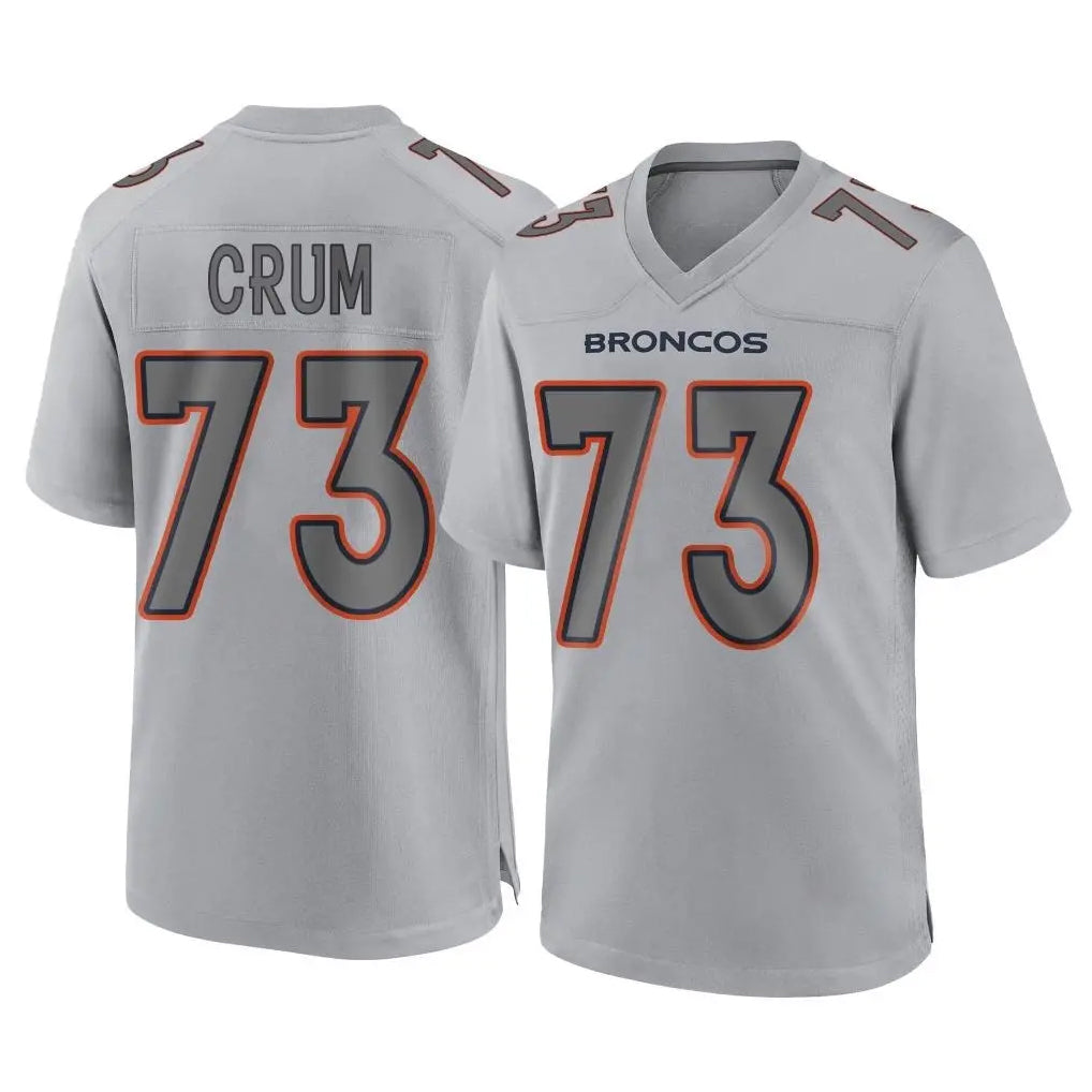 Parkc D.Broncos #73 Frank Crum Player Gray Atmosphere Fashion Limited Game Stitched Jerseys