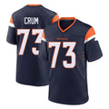 Parkc D.Broncos #73 Frank Crum Player Navy Home Game Stitched Jerseys