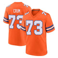 Parkc D.Broncos #73 Frank Crum Player Orange Alternate Collection Throwback Game Stitched Jerseys
