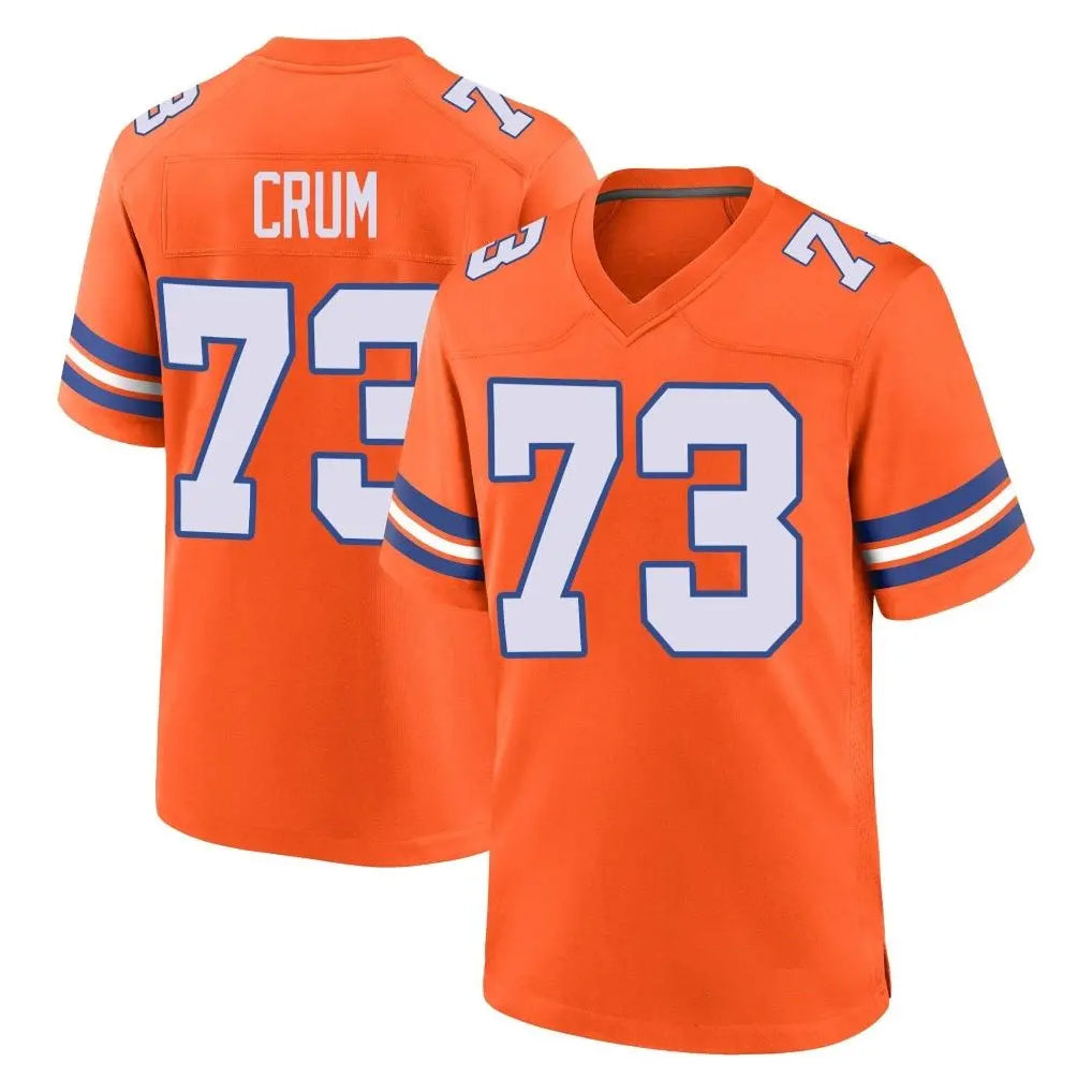 Parkc D.Broncos #73 Frank Crum Player Orange Alternate Collection Throwback Game Stitched Jerseys