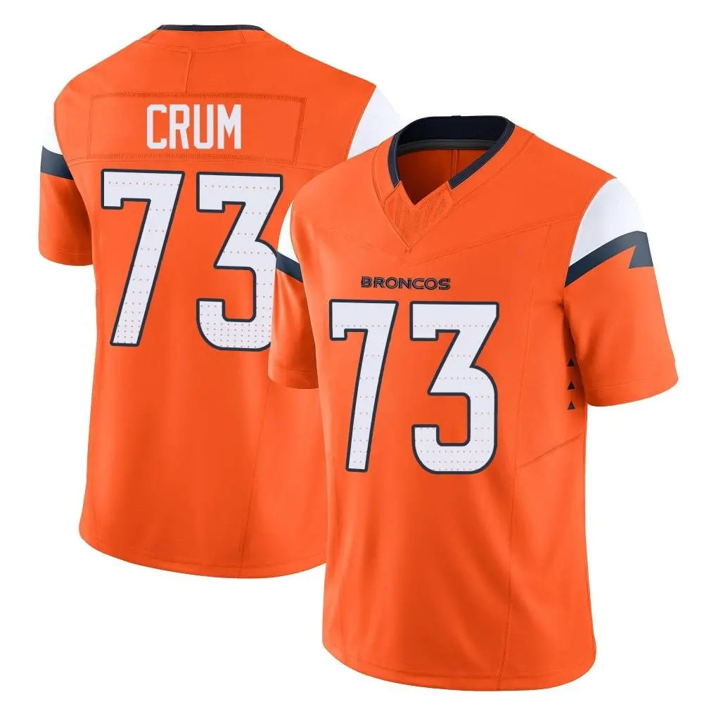 Parkc D.Broncos #73 Frank Crum Player Orange Vapor F.U.S.E. Limited Home Game Stitched Jerseys
