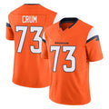 Parkc D.Broncos #73 Frank Crum Player Orange Vapor F.U.S.E. Limited Home Game Stitched Jerseys