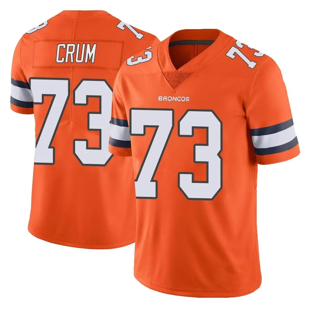 Parkc D.Broncos #73 Frank Crum Player Orange Vapor Untouchable Limited Home Game Stitched Jerseys