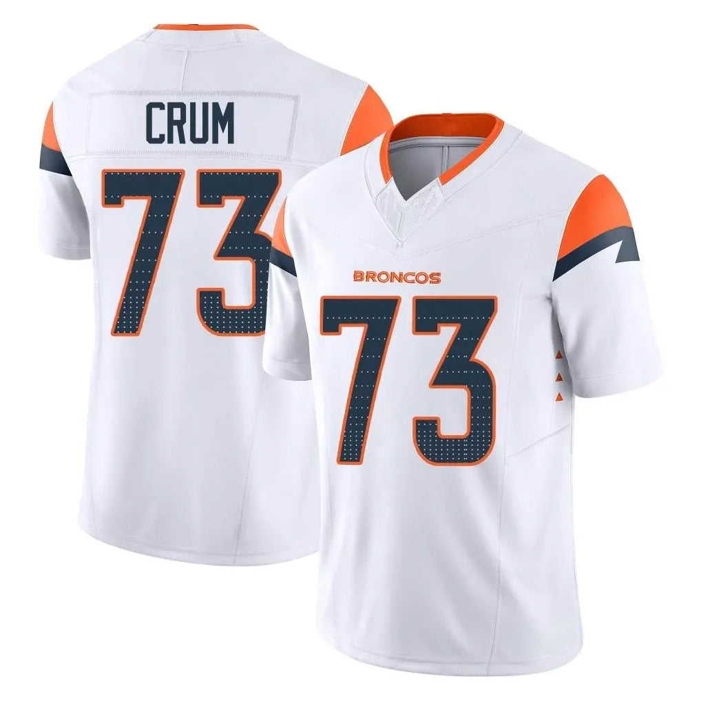Parkc D.Broncos #73 Frank Crum Player White Limited Vapor F.U.S.E. Home Game Stitched Jerseys