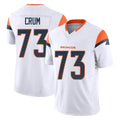 Parkc D.Broncos #73 Frank Crum Player White Limited Vapor F.U.S.E. Home Game Stitched Jerseys