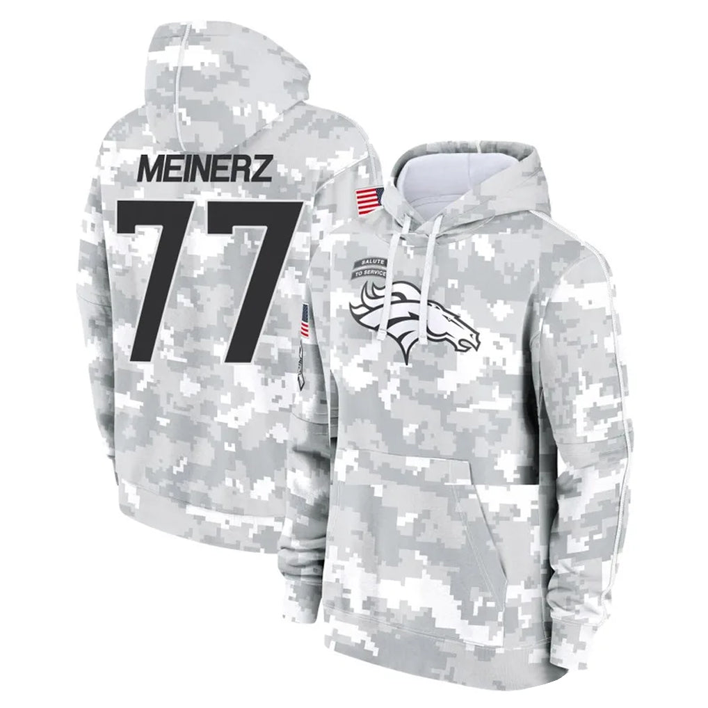Parkc D.Broncos #77 Quinn Meinerz Player Arctic Camo Salute to Service Hoodies Limited Game Stitched Jerseys
