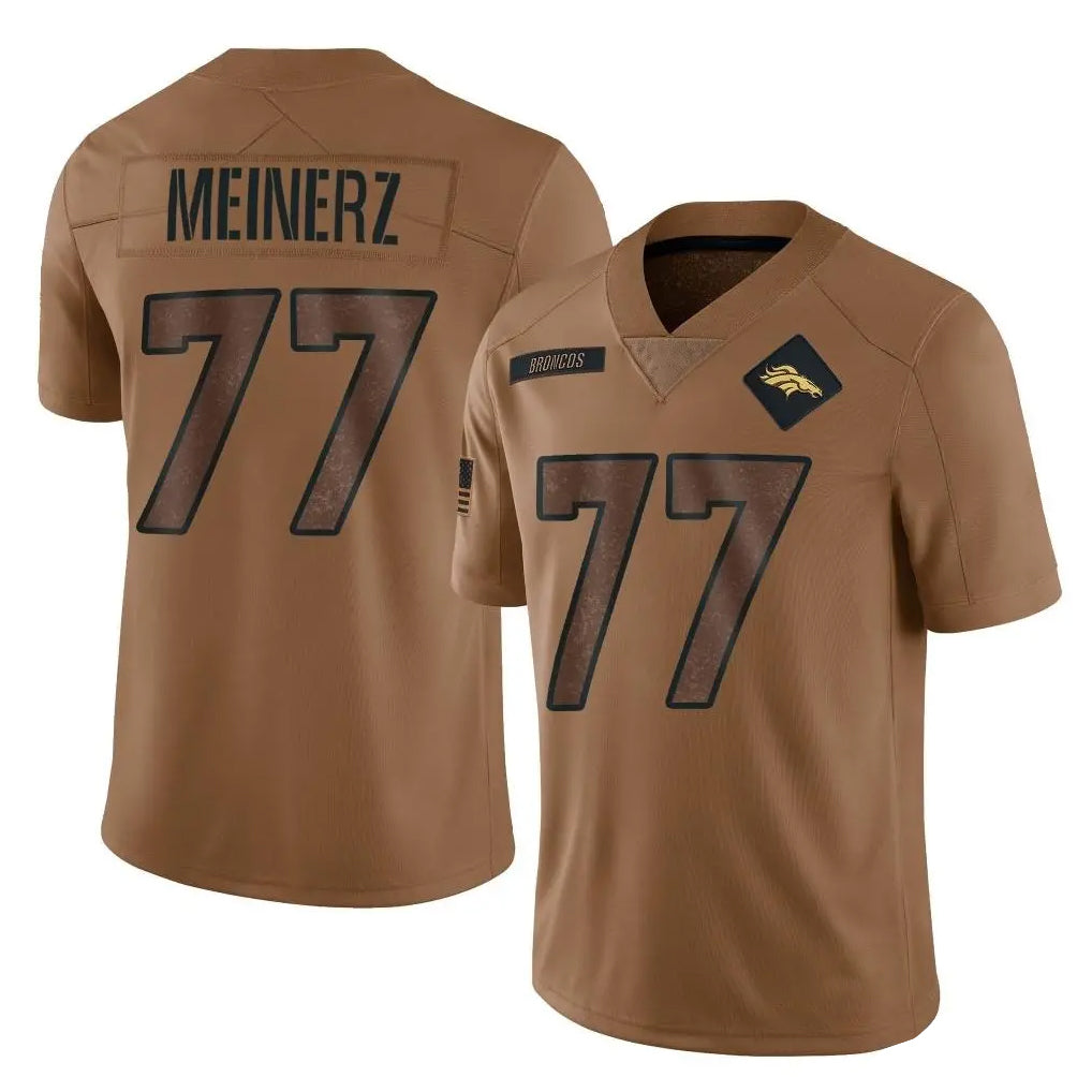 Parkc D.Broncos #77 Quinn Meinerz Player Brown Salute To Service Limited Stitched Jerseys