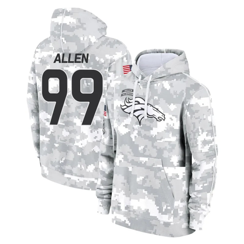 Parkc D.Broncos #99 Zach Allen Player Arctic Camo Salute to Service Hoodies Limited Game Stitched Jerseys