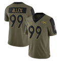 Parkc D.Broncos #99 Zach Allen Player Olive Salute To Service Limited Game Stitched Jerseys