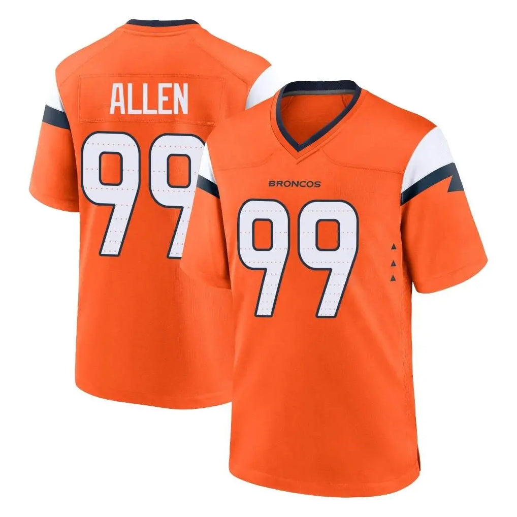 Parkc D.Broncos #99 Zach Allen Player Orange Home Game Stitched Jerseys