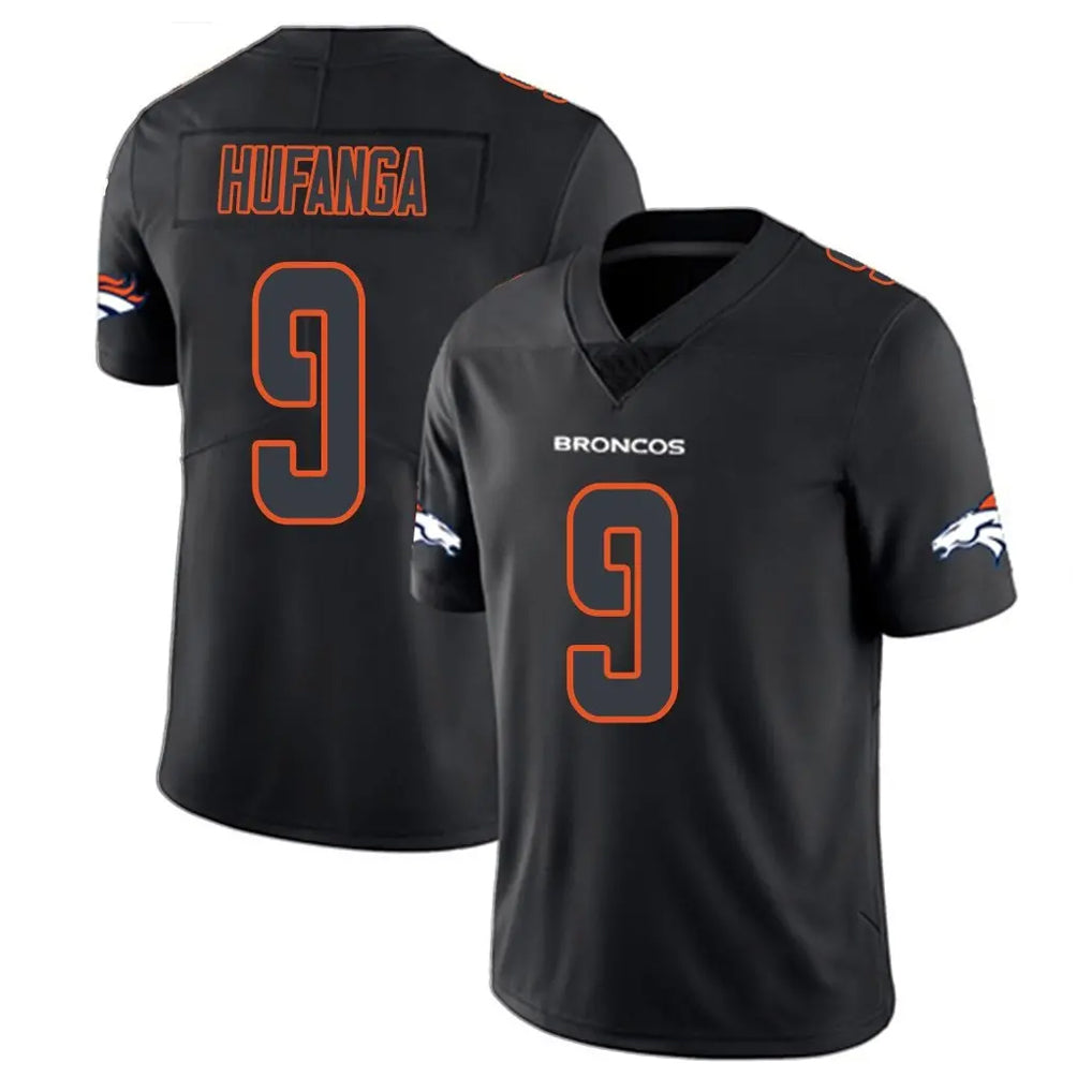 Parkc D.Broncos #9 Talanoa Hufanga Player Black Impact Limited Game Stitched Jerseys