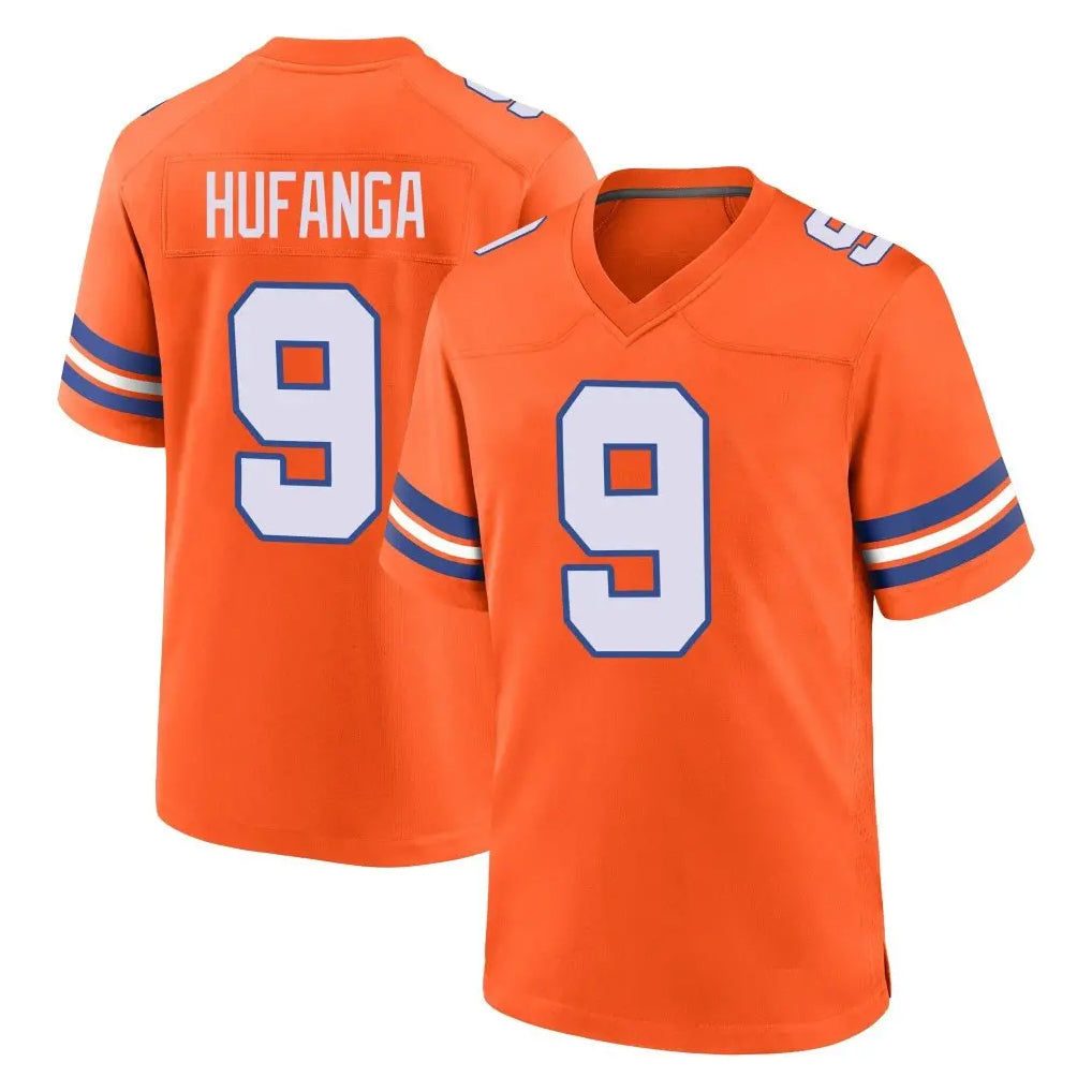 Parkc D.Broncos #9 Talanoa Hufanga Player Orange Alternate Collection Throwback Game Stitched Jerseys