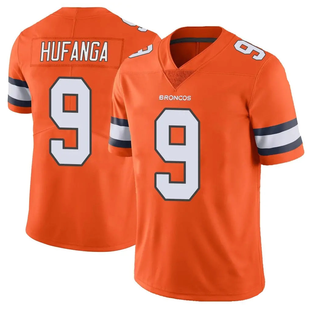 Parkc D.Broncos #9 Talanoa Hufanga Player Orange Vapor Untouchable Limited Home Game Stitched Jerseys