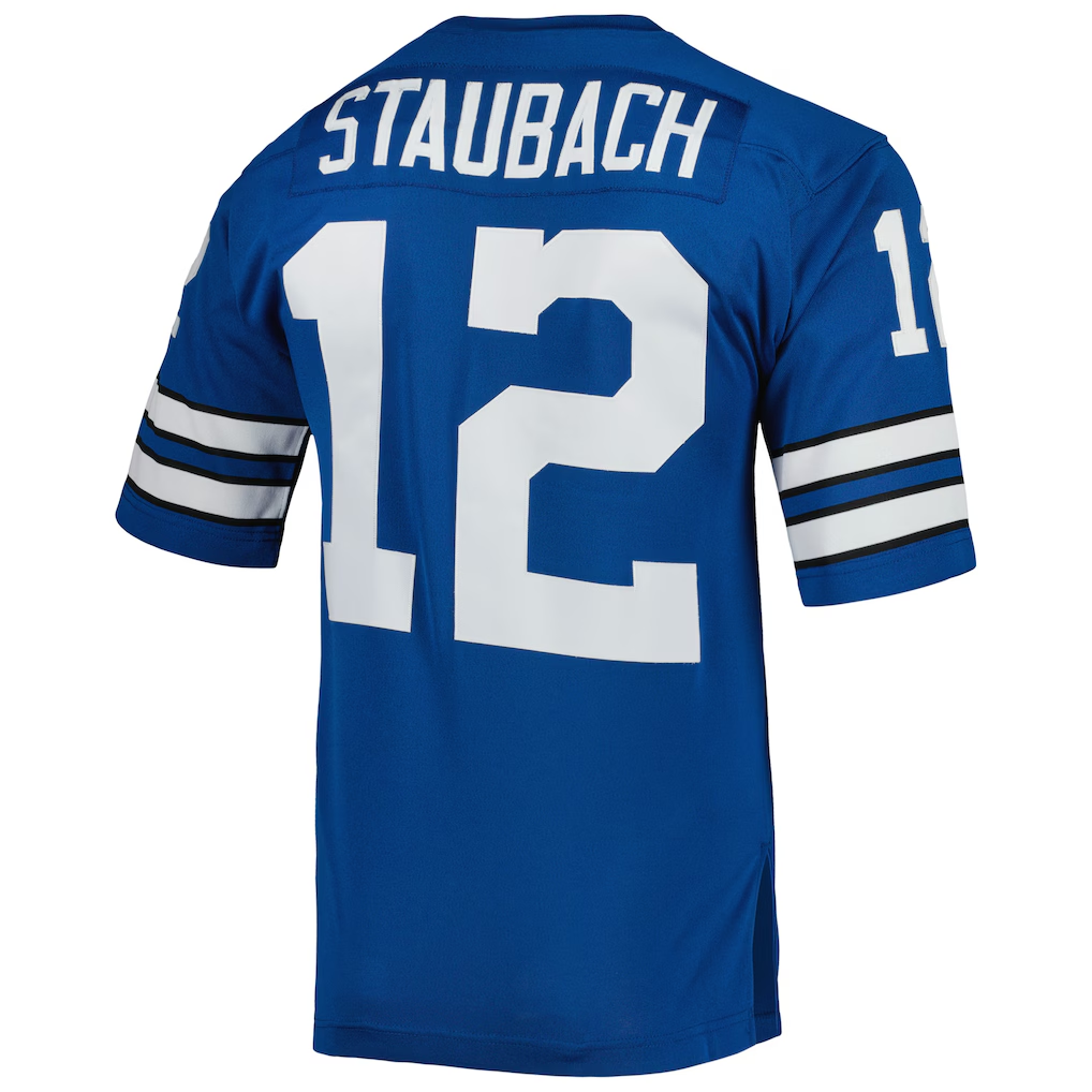 Parkc D.Cowboys 1971 #12 Roger Staubach Mitchell & Ness Royal Authentic Throwback Retired Player Jersey
