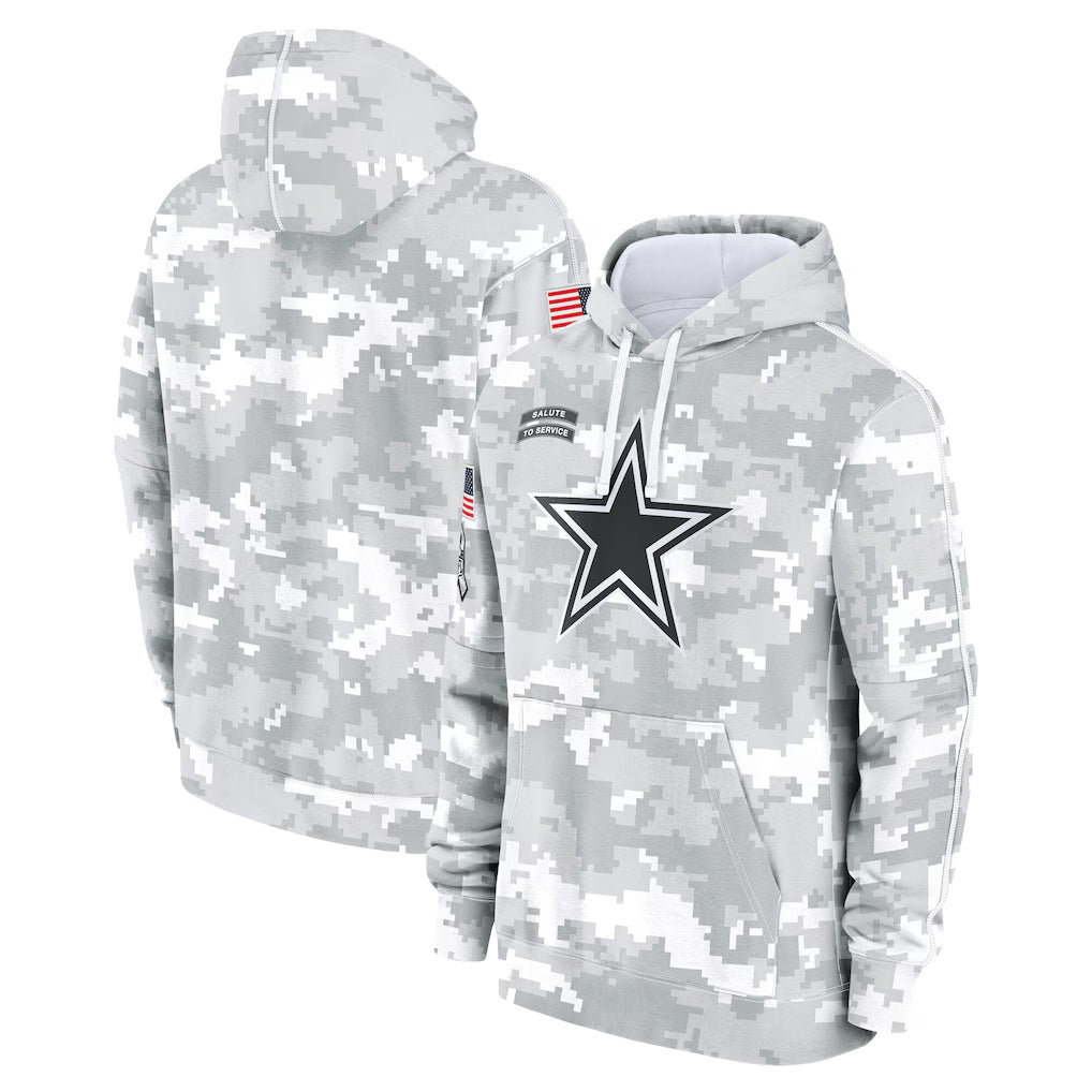 Parkc D.Cowboys Arctic Camo Salute to Service Hoodies Limited Game Blank Player Stitched Jerseys