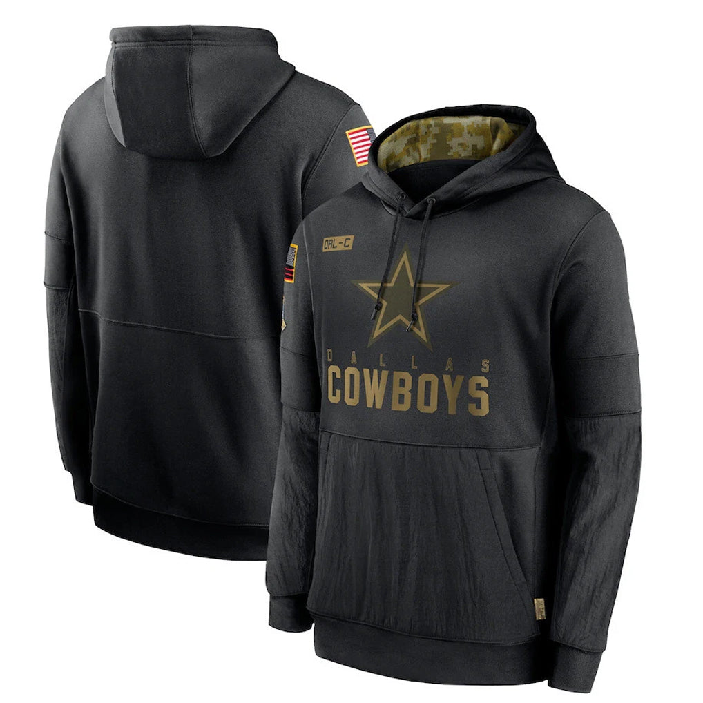 Parkc D.Cowboys Black Salute to Service Pullover Hoodies Limited Blank Player Stitched Jerseys