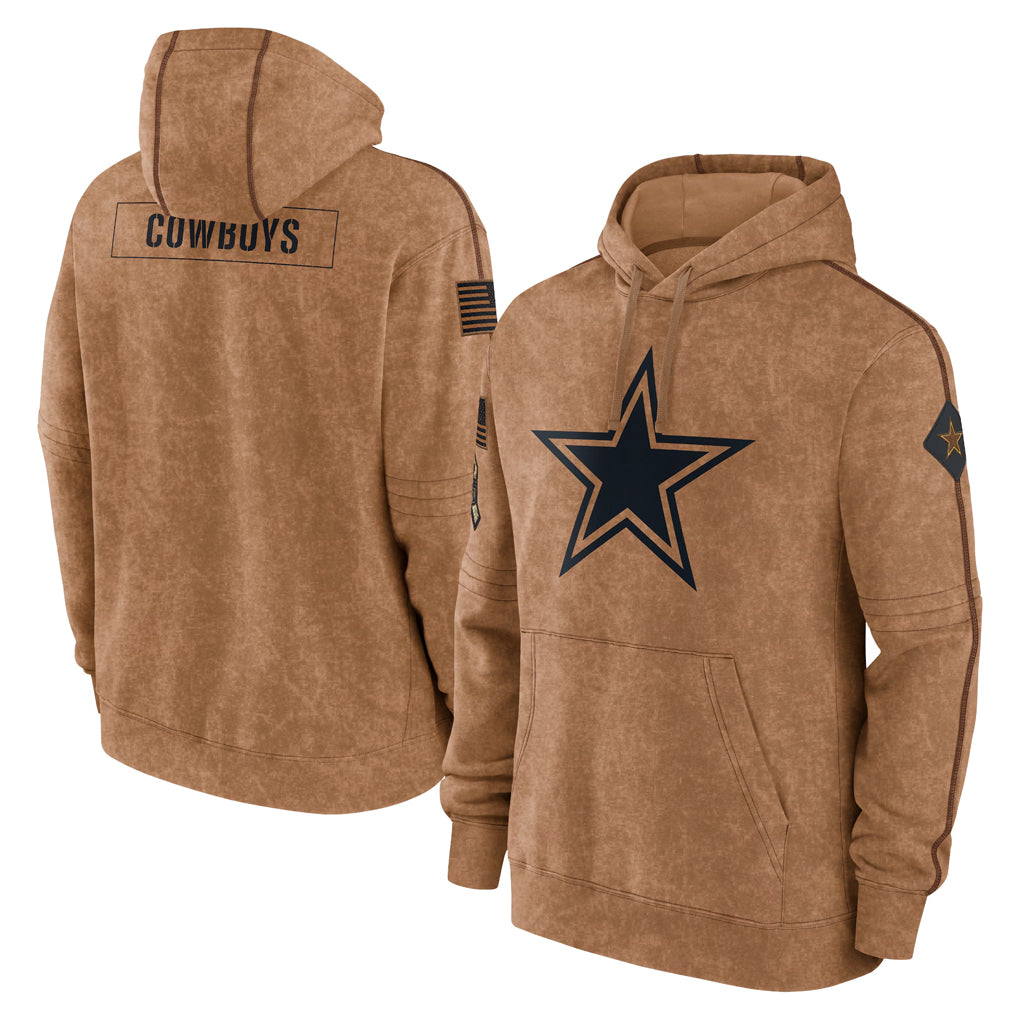 Parkc D.Cowboys Brown Salute to Service Hoodies Limited Game Blank Player Stitched Jerseys