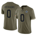 Parkc D.Cowboys #0 DeMarvion Overshown Player Olive Salute to Service Limited Game Stitched Jerseys