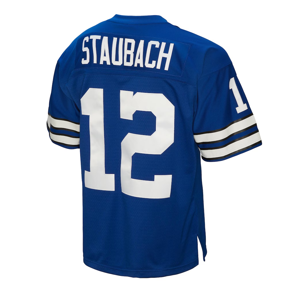 Parkc D.Cowboys #12 Roger Staubach Mitchell & Ness Navy Big & Tall 1971 Legacy Retired Player Stitched Puhic  Jersey