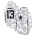 Parkc D.Cowboys #13 Caleb Downs Player Arctic Camo Salute to Service Hoodies Limited Game Stitched Jerseys