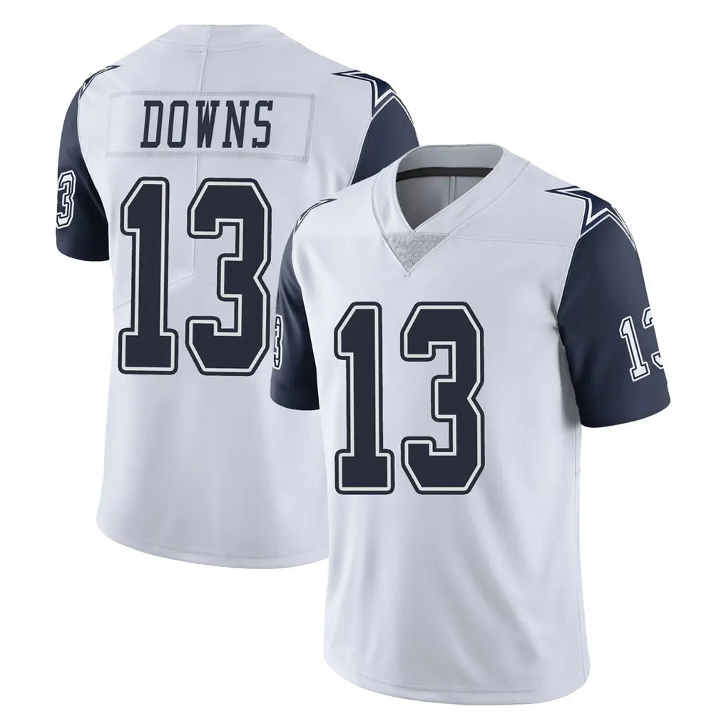 Parkc D.Cowboys #13 Caleb Downs Player White-Navy Limited Color Rush Vapor Untouchable Home Game Stitched Jerseys