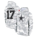 Parkc D.Cowboys #17 Brandon Aubrey Player Arctic Camo Salute to Service Hoodies Limited Game Stitched Jerseys