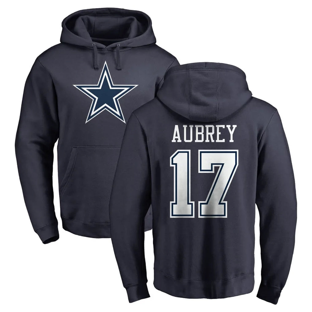 Parkc D.Cowboys #17 Brandon Aubrey Player Navy Pullover Hoodies Limited Stitched Jerseys