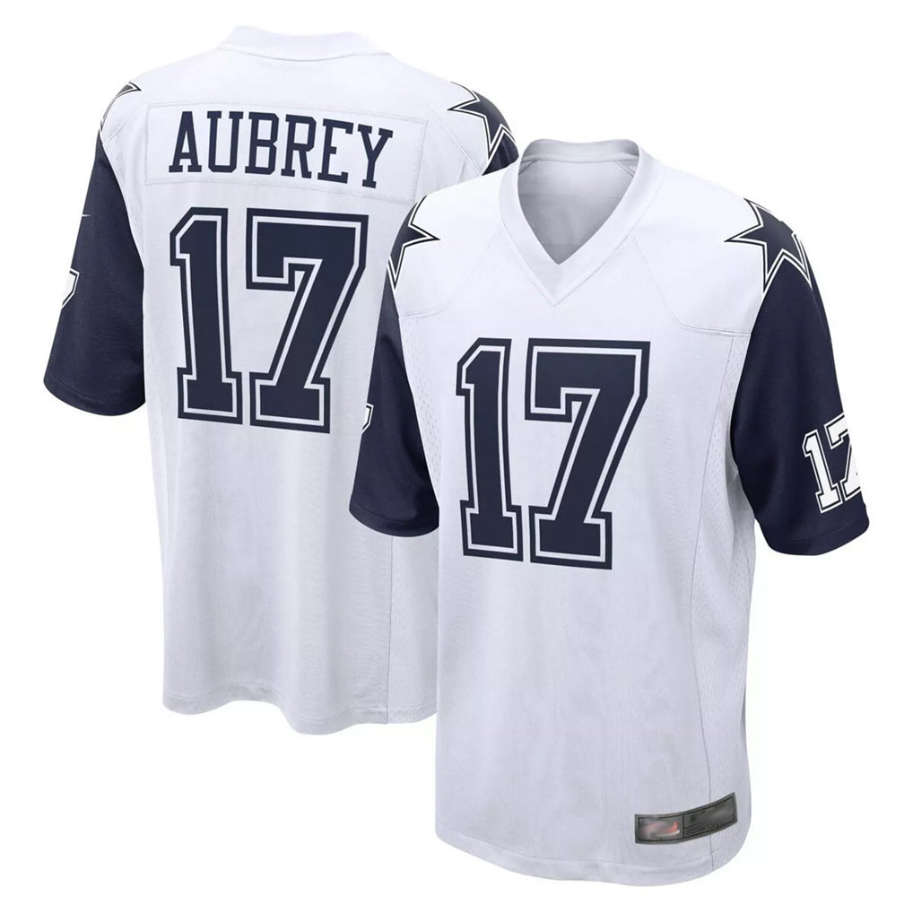 Parkc D.Cowboys #17 Brandon Aubrey Player White-Navy Home Game Stitched Jerseys