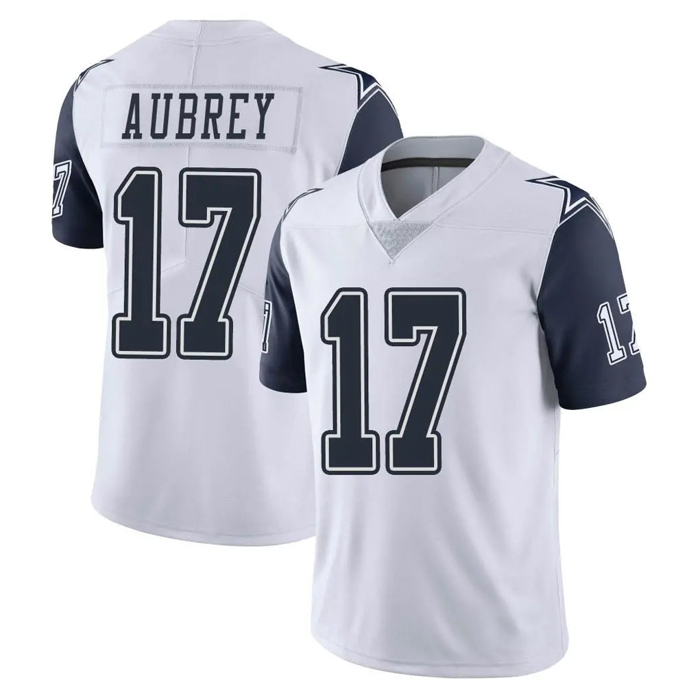 Parkc D.Cowboys #17 Brandon Aubrey Player White-Navy Limited Color Rush Vapor Untouchable Home Game Stitched Jerseys