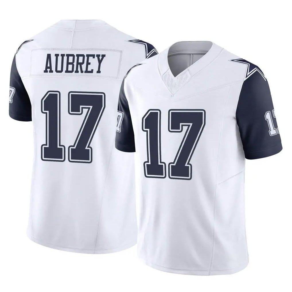 Parkc D.Cowboys #17 Brandon Aubrey Player White-Navy Limited Vapor F.U.S.E. Home Game Stitched Jerseys