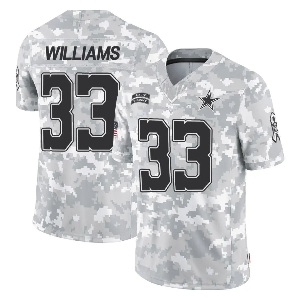 Parkc D.Cowboys #33 Javonte Williams Player Arctic Camo Salute to Service Limited Home Game Stitched Jerseys