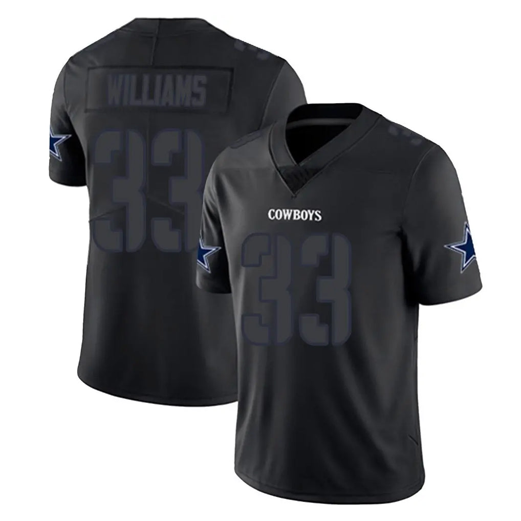 Parkc D.Cowboys #33 Javonte Williams Player Black Impact Limited Home Game Stitched Jerseys