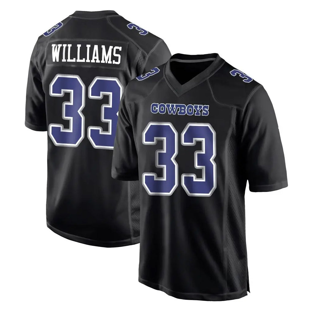Parkc D.Cowboys #33 Javonte Williams Player Carbon Black Fashion Home Game Stitched Jerseys