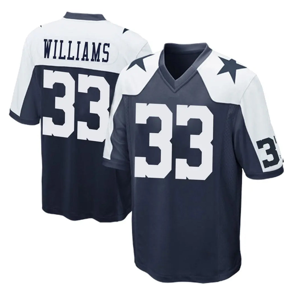Parkc D.Cowboys #33 Javonte Williams Player Navy-White Alternate Home Game Stitched Jerseys
