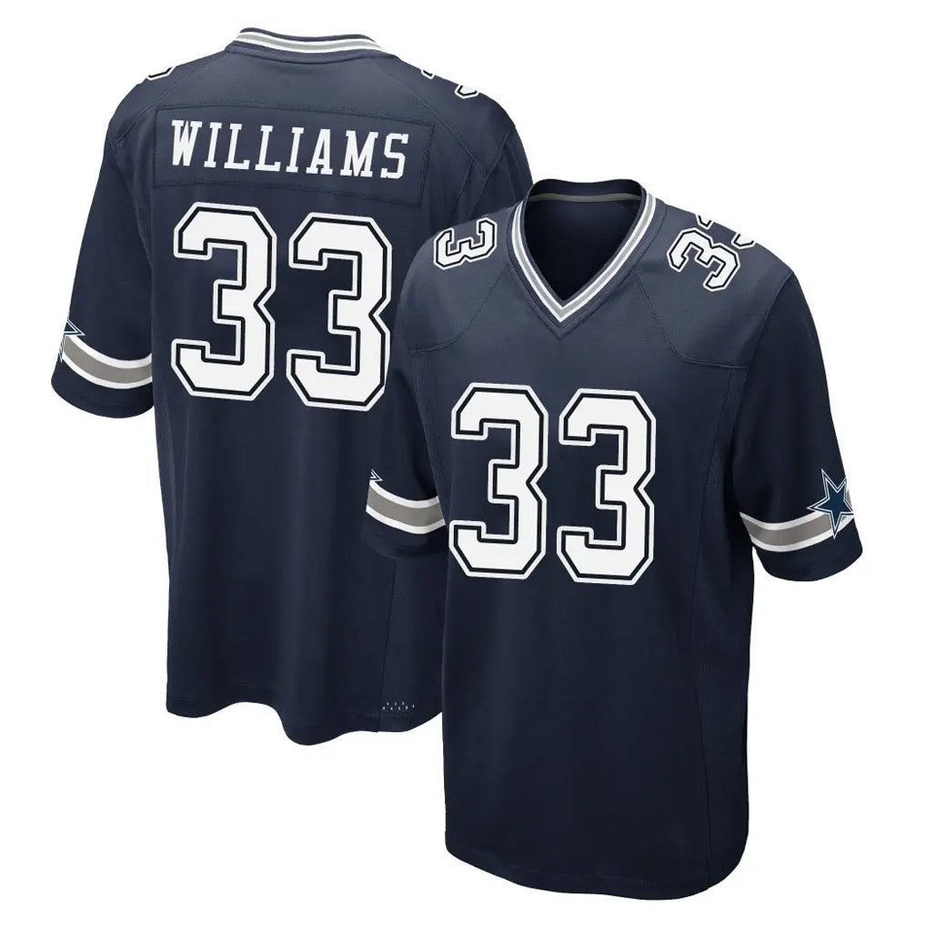 Parkc D.Cowboys #33 Javonte Williams Player Navy Home Game Stitched Jerseys