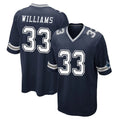 Parkc D.Cowboys #33 Javonte Williams Player Navy Home Game Stitched Jerseys
