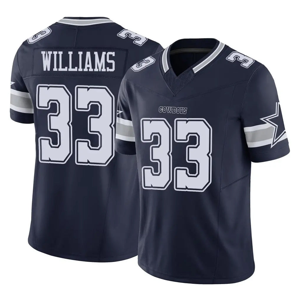 Parkc D.Cowboys #33 Javonte Williams Player Navy Limited Vapor F.U.S.E. Home Game Stitched Jerseys