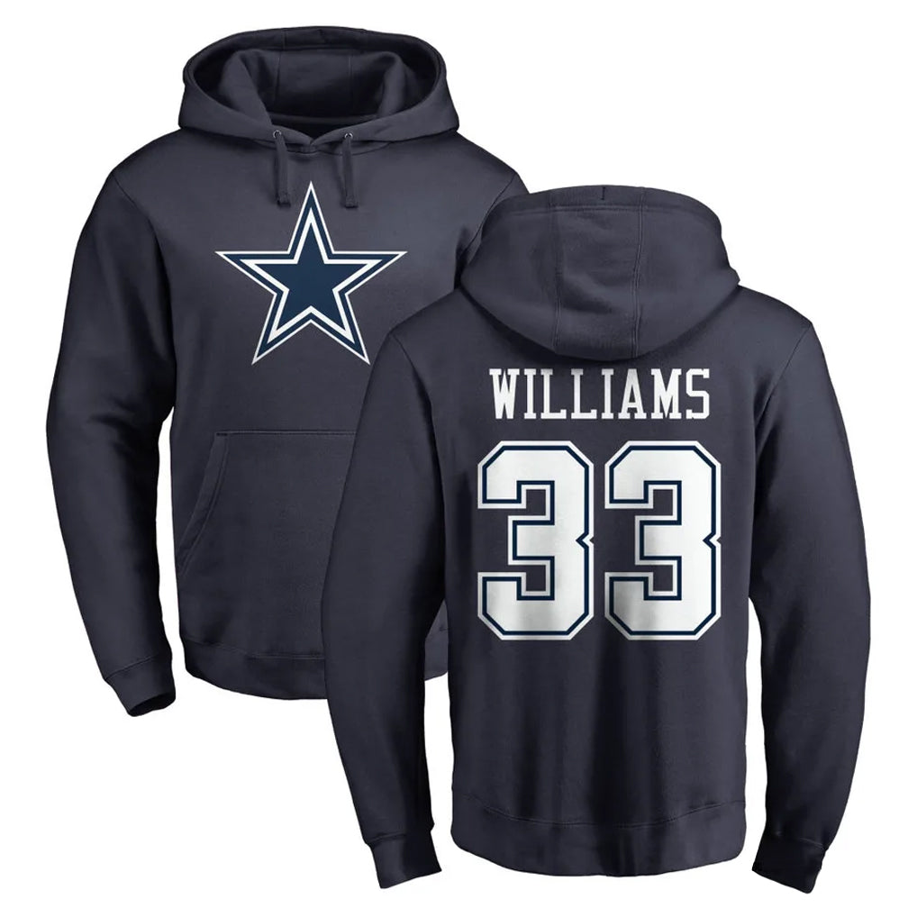 Parkc D.Cowboys #33 Javonte Williams Player Navy Pullover Hoodies Limited Stitched Jerseys